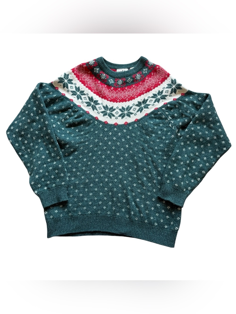Vintage Northern Reflections Fair Isle Nordic Christmas Sweater Wool Blend XL